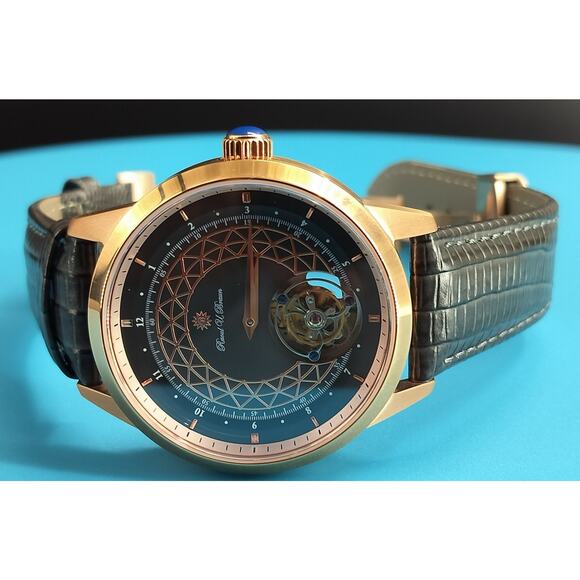 Raoul U. Braun 45mm Mechanical Tourbillon Leather Strap Watch RUB05-T63 - Picture 2 of 16